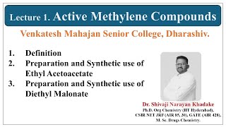 Part 1 Active Methylene Compounds [upl. by Jorrie50]