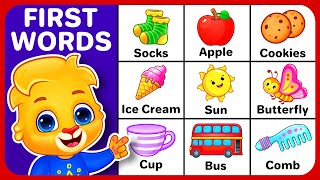 Babys First Words  Baby Learning Videos  Flash Cards To Learn First Words For Babies amp Toddlers [upl. by Anertac]