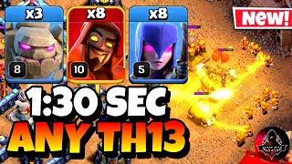 TH13 Golem Witch Super Wizard Attack Strategy 2024 Best TH13 Attack Strategy in Clash of Clans [upl. by Baram]