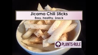 Jicama Sticks with Chili Powder  Easy Healthy PlantBased Snack [upl. by Ytsirhc]