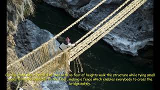 How Inca Rope Suspension Bridge On Rpurimac River Peru Built [upl. by Mingche]