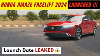 New Honda Amaze Facelift 2024 Launch Date Leaked 😱  Honda Amaze [upl. by Hurless]