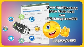 Crear MultiBootUSB para Modo Dual con WinSetupFromUSB Legacy amp UEFI [upl. by Neff]