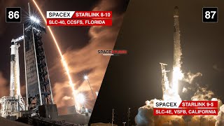 Backto Back Launches of Starlink Missions 810 Mission From Cape Canaveral amp 95 and California [upl. by Karolyn]