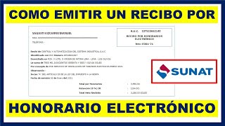 Como emitir un recibo por honorario electrónico  Sunat [upl. by Naivat]