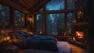 Relaxing Rain and Fire Sounds  Ideal for Deep Sleep Stress Relief and Peaceful Relaxation [upl. by Shelly400]