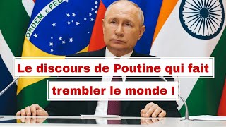 ⛔DISCOURS CHOC DE VLADIMIR POUTINE PRÉSIDENT RUSSE RUSSIE RUSSIA europe vladimirputin poutine [upl. by Ahsinra]