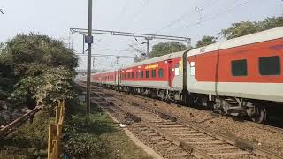 ET WAP7 37255 Sakarni Cement livery with 12322 Mumbai CSMT  Howrah Mail via Gaya [upl. by Zapot]