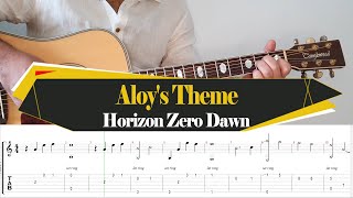 HORIZON ZERO DAWN Aloys Theme  Acoustic Guitar Cover  TAB [upl. by Ainerol]