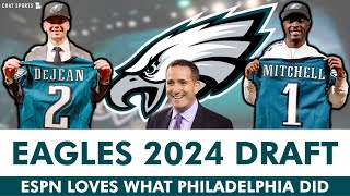 Eagles Draft Grades From ESPN Philadelphia Gets TWO STEALS In Quinyon Mitchell amp Cooper DeJean [upl. by Ebag481]