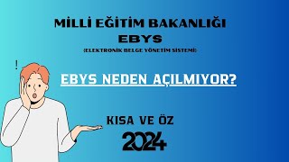 MEB EBYS NEDEN AÇILMIYOR [upl. by Cirdahc]