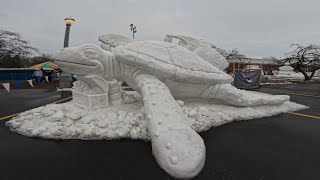 World class snow sculptures from the 2024 ZEHNDERS SNOWFEST [upl. by Sorgalim775]