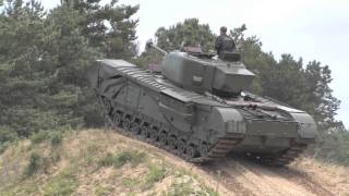 Churchill Tank climbing a hill at Bovington Tank driving area [upl. by Anitsrihc]