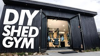 Ridiculous HOME GYM In Entirely Custom DIY Backyard Shed [upl. by Chemosh]