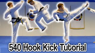 Taekwondo 540 Hook Kick Tutorial Cheat 720  GNT How to [upl. by Atnoek492]