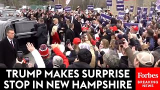 BREAKING NEWS Trump Pays Surprise Visit To Supporters In New Hampshire Amidst Primary Voting [upl. by Agle]