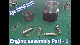 Ape diesel auto full engine assembly part  1 [upl. by Kcitrap]