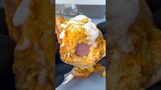 Buffalo Spaghetti Hot Dog Spicy Cheesy Mashup youtubeshorts recipe foodhacks snackidea viral [upl. by Leunammi]