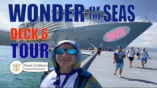 A Real Boardwalk on Cruise Ship Check Out Wonder of the Seas Deck 6 Tour [upl. by Nereus710]