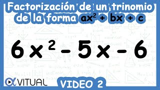 Factorización de un Trinomio de la Forma ax2bxc video 2 de 10 [upl. by Alledi]