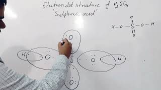 Electron dot structure of Sulphuric acid H2SO4 Lewis structure of Sulphuric acid [upl. by Lefkowitz235]