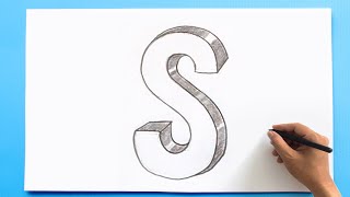 3D Letter Drawing  S [upl. by Nosreg]