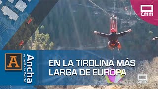 Estrenando la tirolina urbana más larga de Europa en Cuenca  Ancha es CastillaLa Mancha [upl. by Festa]