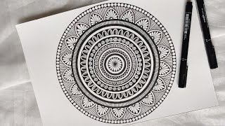 How To Draw Easy Mandala For Beginners  HOW TO Make the SIMPLE MANDALA  MANDALA ART for beginner [upl. by Tahmosh]