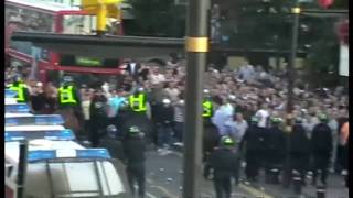 West Ham vs Millwall Hooligan Riots outside Upton Park [upl. by Lokim]