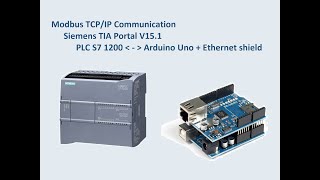 Siemens S7 1200 Modbus TCPIP Communication with Arduino [upl. by Hamehseer]