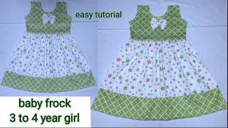 Baby frock cutting and stitching 3 to 4 year girl [upl. by Grevera670]