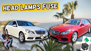 MERCEDES W212 E CLASS HEAD LAMP FUSE LOCATION E350 E400 E250 E200 E220 E250 CDI BLUETEC [upl. by Marylynne805]