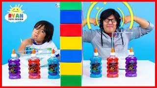 Twin Telepathy Slime Challenge Ryan vs Daddy [upl. by Ormsby344]