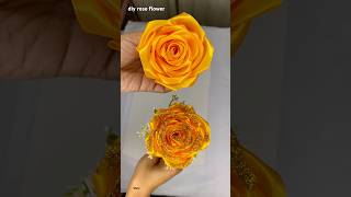 ribbon rose flower making tutorial shorts youtubeshorts diy ytshorts craft [upl. by Salomie]