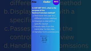In ASPNET MVC what is the purpose of the RedirectToAction method  MVC Quiz [upl. by Nile]