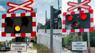 Seaton Tramway Trams at Colyford Level Crossing Devon [upl. by Regnij]