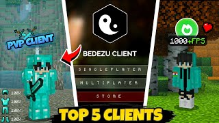 Top 5 Best Clients For Minecraft Pocket Edition 121  FPS BOOST Clients for MCPE [upl. by Raynah]