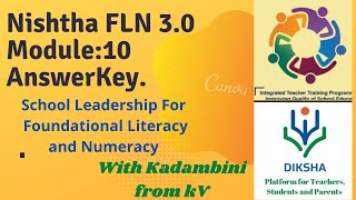 NISHTHA FLN 30 MODULE 10 Answer key School Leadership For Foundational Literacy and Numeracy [upl. by Pearla]