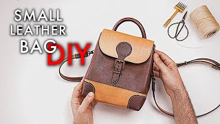 Small Leather Bag  Easy DIY Project with PDF Pattern [upl. by Aohk]