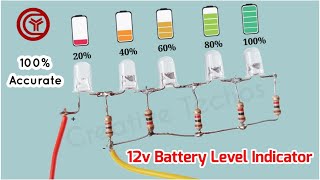 Simple 12 volt battery level indicator circuit [upl. by Eded]