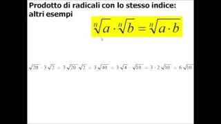 Moltiplicazione di radicali con lo stesso indice [upl. by Kcirej]