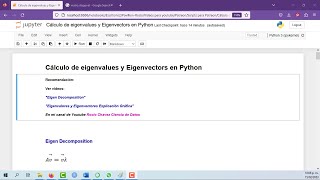 Eigenvalores y Eigenvectores en Python [upl. by Esimorp990]