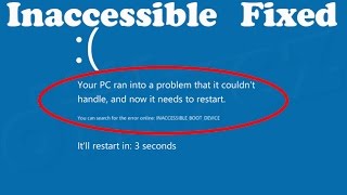 how to fix inaccessible boot device error windows 10  inaccessiblebootdevice [upl. by Nawek]