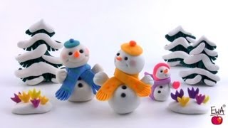 SNOWMAN  polymer clay tutorial [upl. by Pogah]