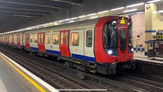 District line arriving and departing Aldgate East Station [upl. by Eylsel]