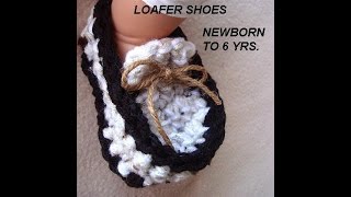 BABY LOAFERS BOOTIES age 1 year CROCHET PATTERN video tutorial how to diy baby shoes [upl. by Emalee687]