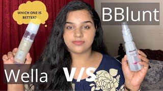 WELLA PROFESSIONAL VS BBLUNT  HEAT PROTECTANT SPRAY  PRODUCT REVIEW  Sheena Dawood [upl. by Gomar]