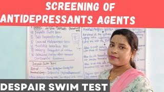 Screening of Antidepressant Agent  Despair Swim Test  Screening Method of Antidepressant Agents [upl. by Naujat377]