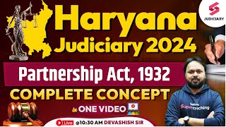 Partnership Act  1932  Haryana Judiciary Exam Preparation  Devashish Sir [upl. by Croix307]