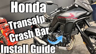 Honda TRANSALP SW Motech Crash Bars  How To Install Guide [upl. by Redienhcs]